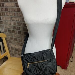 Urban Fit By Urban Expressions Black Quilted Crossbody Bag